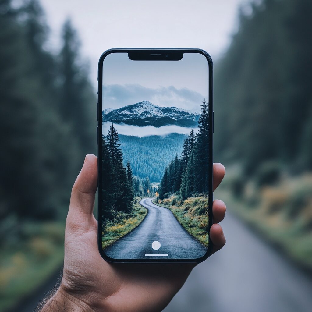 photo avec telephone paysage montagne